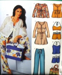 6246 BEACH WEAR 2 PC BATHING SUIT,TOPS, BOTTOMS,BAG PATTERN 6-16